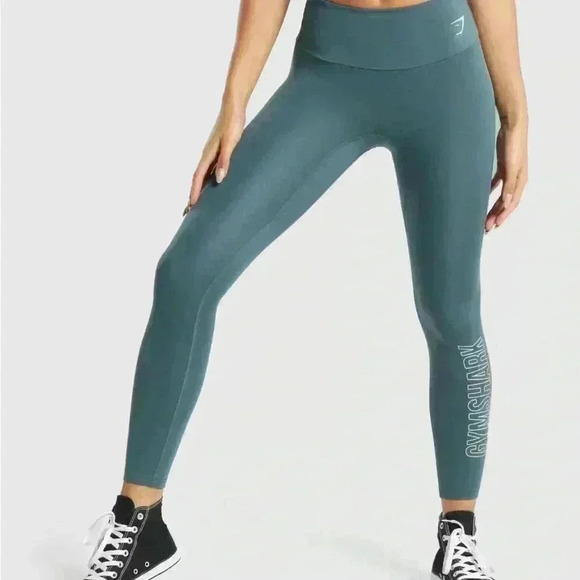 Gymshark Pants - Gymshark Essentials Graphic Training Legging in Teal Size Medium